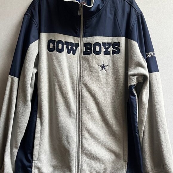 Vintage NFL Cowboys embroider full zip fleece jacket Sz XL - Picture 1 of 13